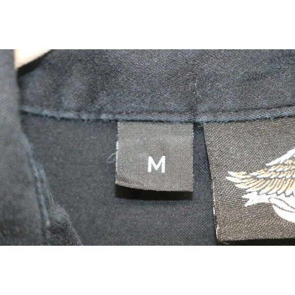 Harley Davidson Long Sleeve Button-Up Shirt-Medium-Rhinestones-Angel Wings - Picture 8 of 13